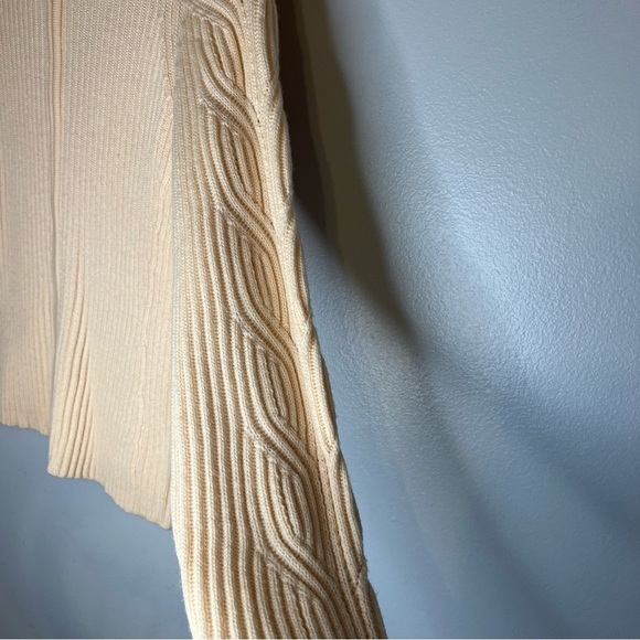 New Petite Sophisticate Womens Merino Wool Full Zip Cardigan Sz M Italian Cream - Picture 5 of 14